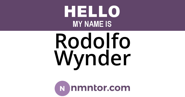 Rodolfo Wynder