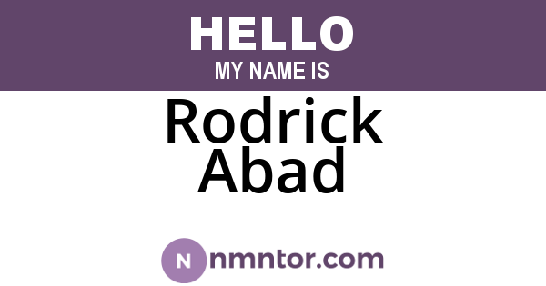 Rodrick Abad