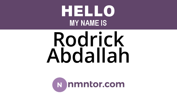 Rodrick Abdallah