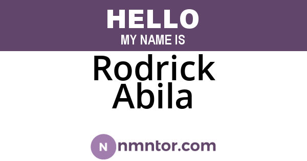 Rodrick Abila