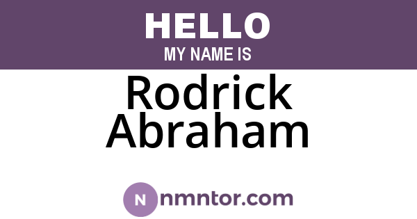 Rodrick Abraham