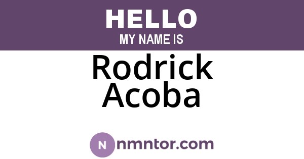 Rodrick Acoba