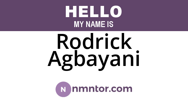 Rodrick Agbayani