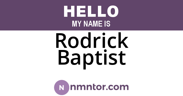 Rodrick Baptist