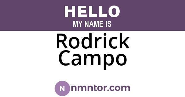 Rodrick Campo