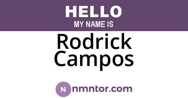 Rodrick Campos