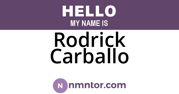 Rodrick Carballo