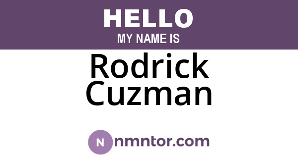 Rodrick Cuzman