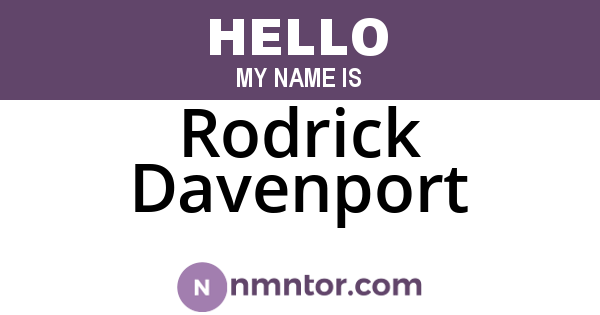 Rodrick Davenport