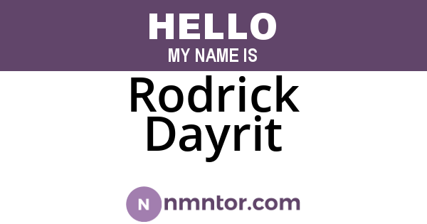 Rodrick Dayrit