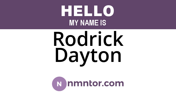 Rodrick Dayton