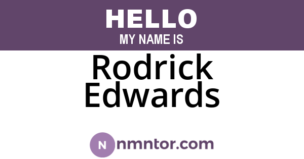 Rodrick Edwards