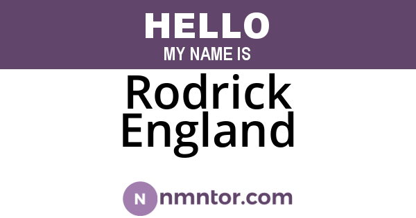 Rodrick England