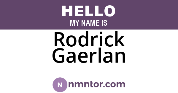 Rodrick Gaerlan