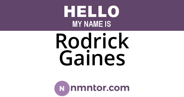 Rodrick Gaines