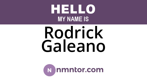 Rodrick Galeano