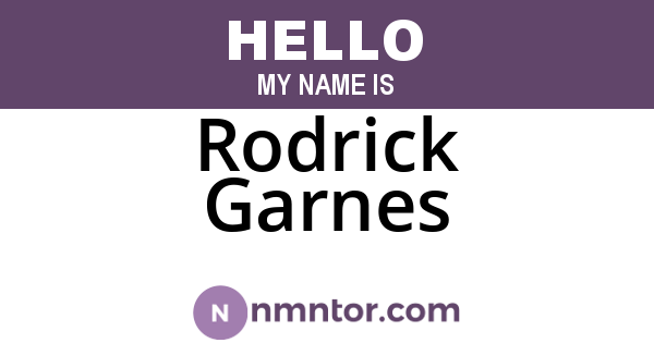 Rodrick Garnes