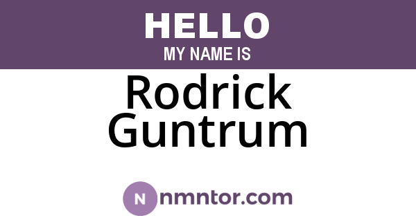 Rodrick Guntrum