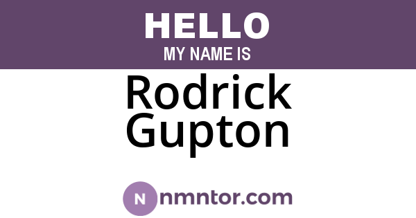 Rodrick Gupton