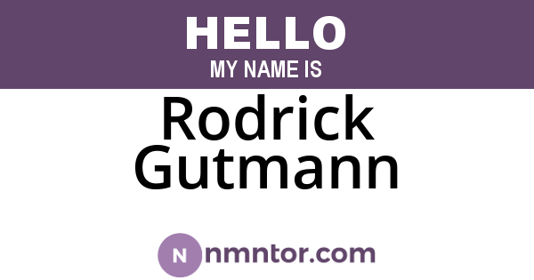 Rodrick Gutmann