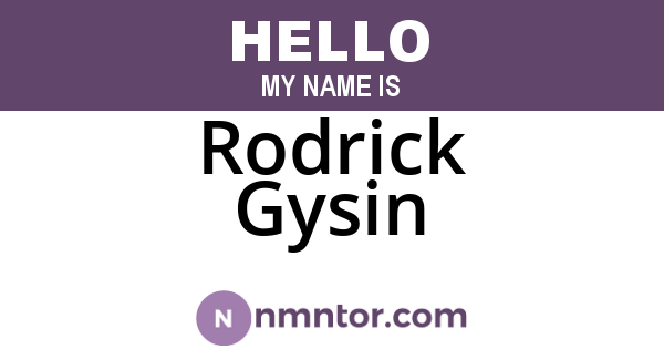 Rodrick Gysin