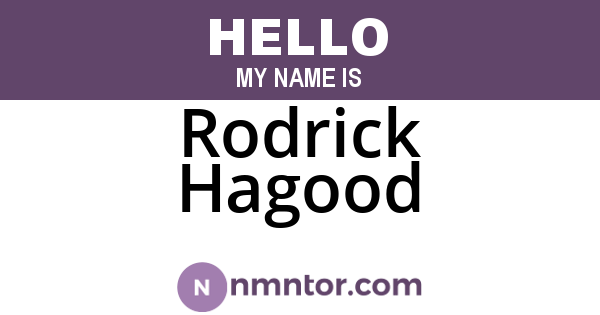 Rodrick Hagood