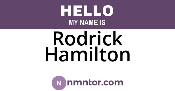 Rodrick Hamilton