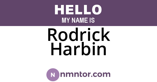 Rodrick Harbin