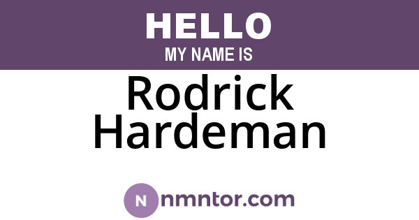 Rodrick Hardeman