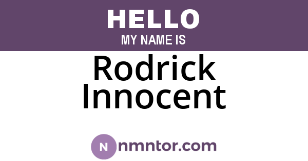 Rodrick Innocent