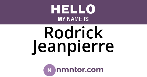 Rodrick Jeanpierre