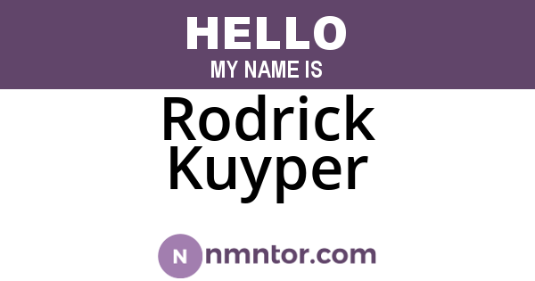 Rodrick Kuyper