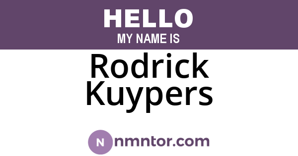 Rodrick Kuypers