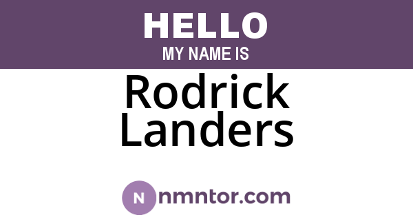 Rodrick Landers