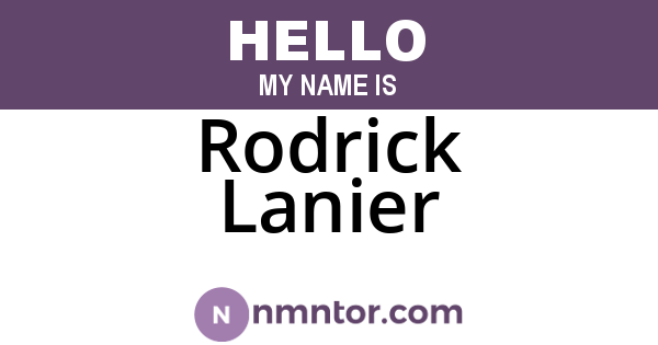Rodrick Lanier