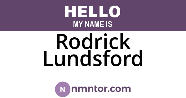 Rodrick Lundsford
