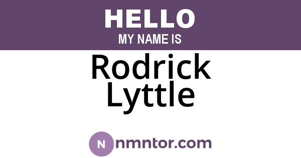 Rodrick Lyttle