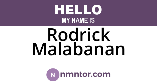 Rodrick Malabanan