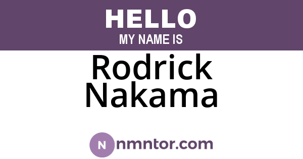 Rodrick Nakama