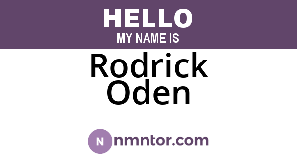 Rodrick Oden