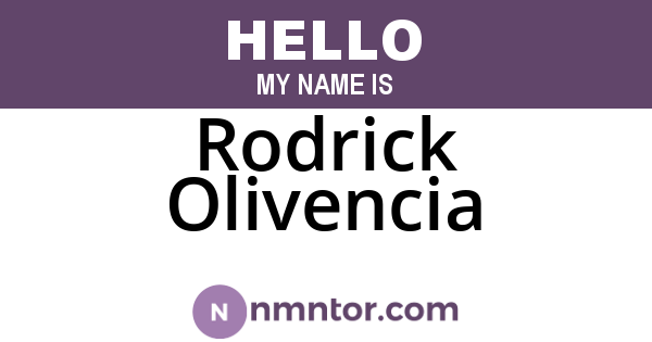 Rodrick Olivencia