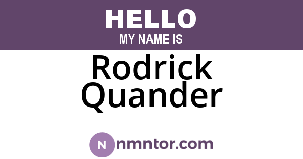 Rodrick Quander