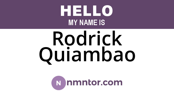 Rodrick Quiambao