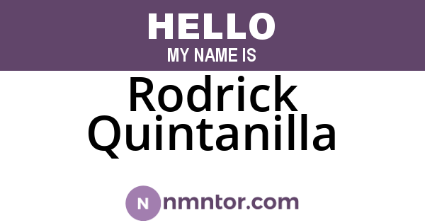Rodrick Quintanilla