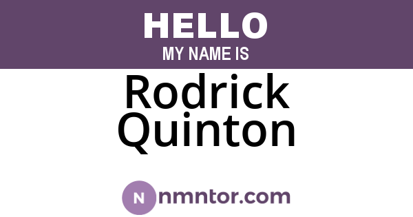Rodrick Quinton