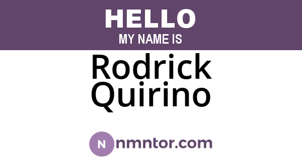 Rodrick Quirino