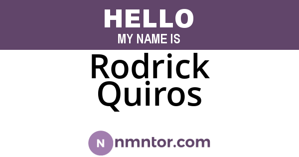 Rodrick Quiros