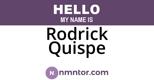 Rodrick Quispe