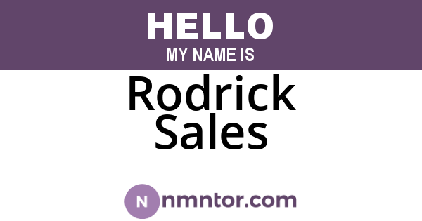 Rodrick Sales