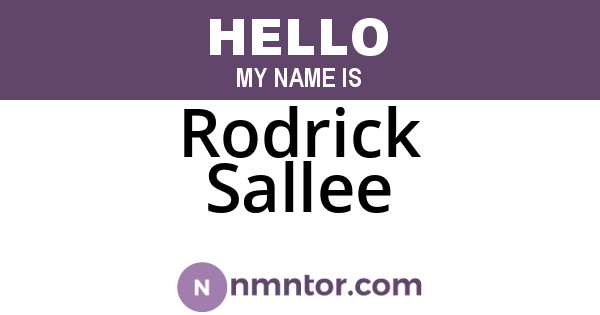 Rodrick Sallee